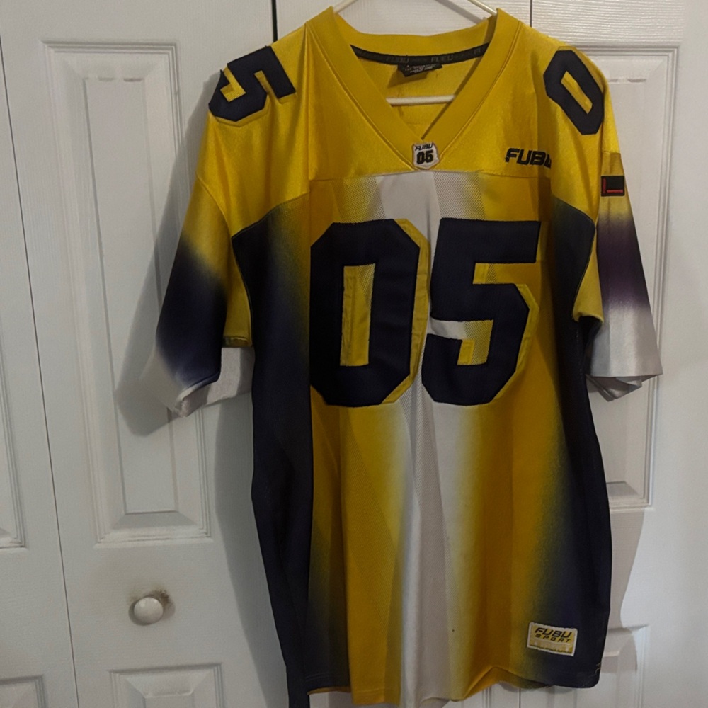 FUBU Vibrant Yellow and Dark Blue Jersey
